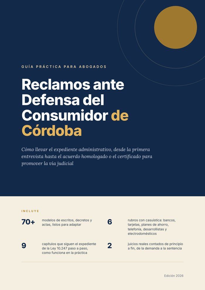 Tapa de la guía Reclamos ante Defensa del Consumidor de Córdoba